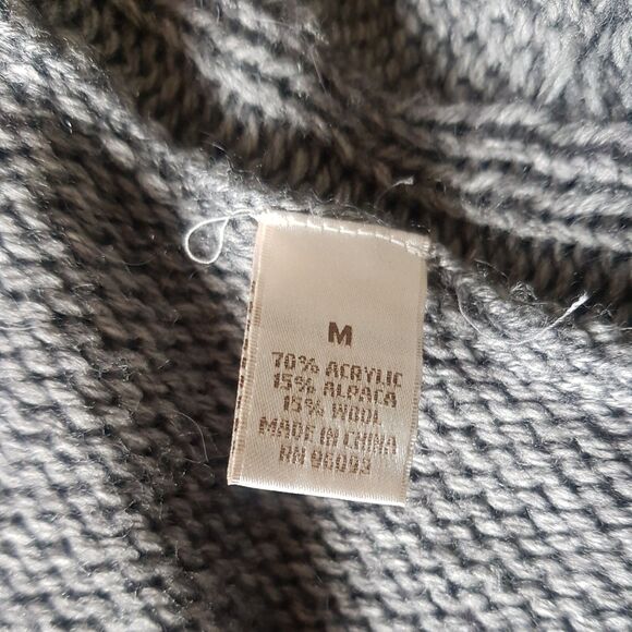 Kenar Womens Sz Medium Cardigan Sweater Open Front Gray High Low Alpaca Cozy - Picture 6 of 14